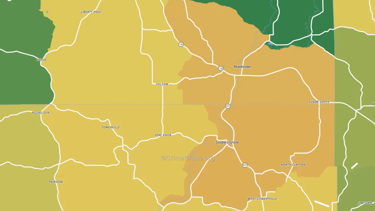 Soldiers Grove, WI Map of Assault Rates