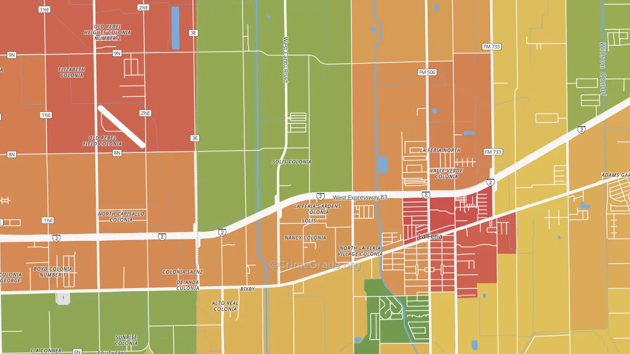 Solis, TX Map of Assault Rates