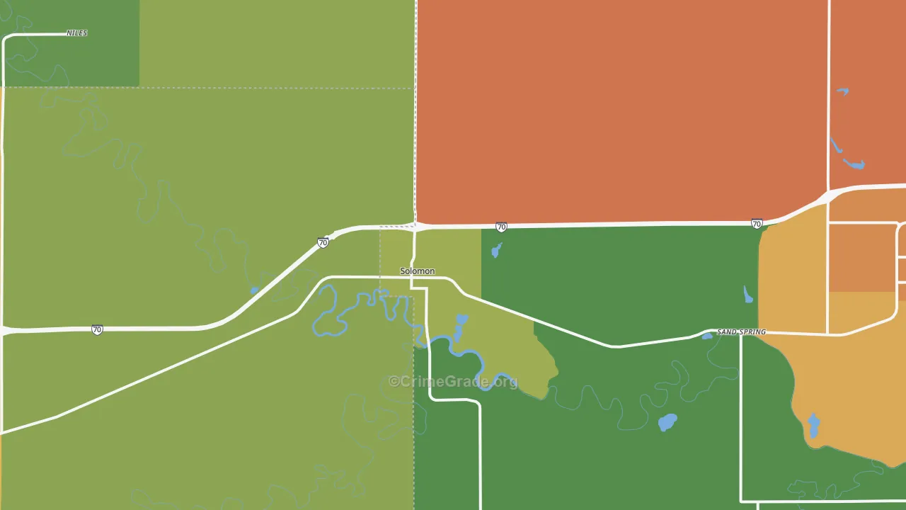 Solomon, KS Map of Assault Rates