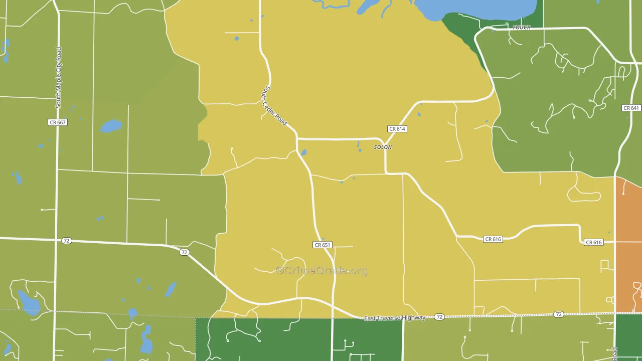 Solon, MI Map of Assault Rates