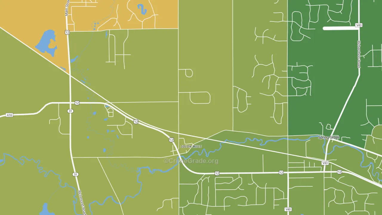Solon Mills, IL Map of Assault Rates