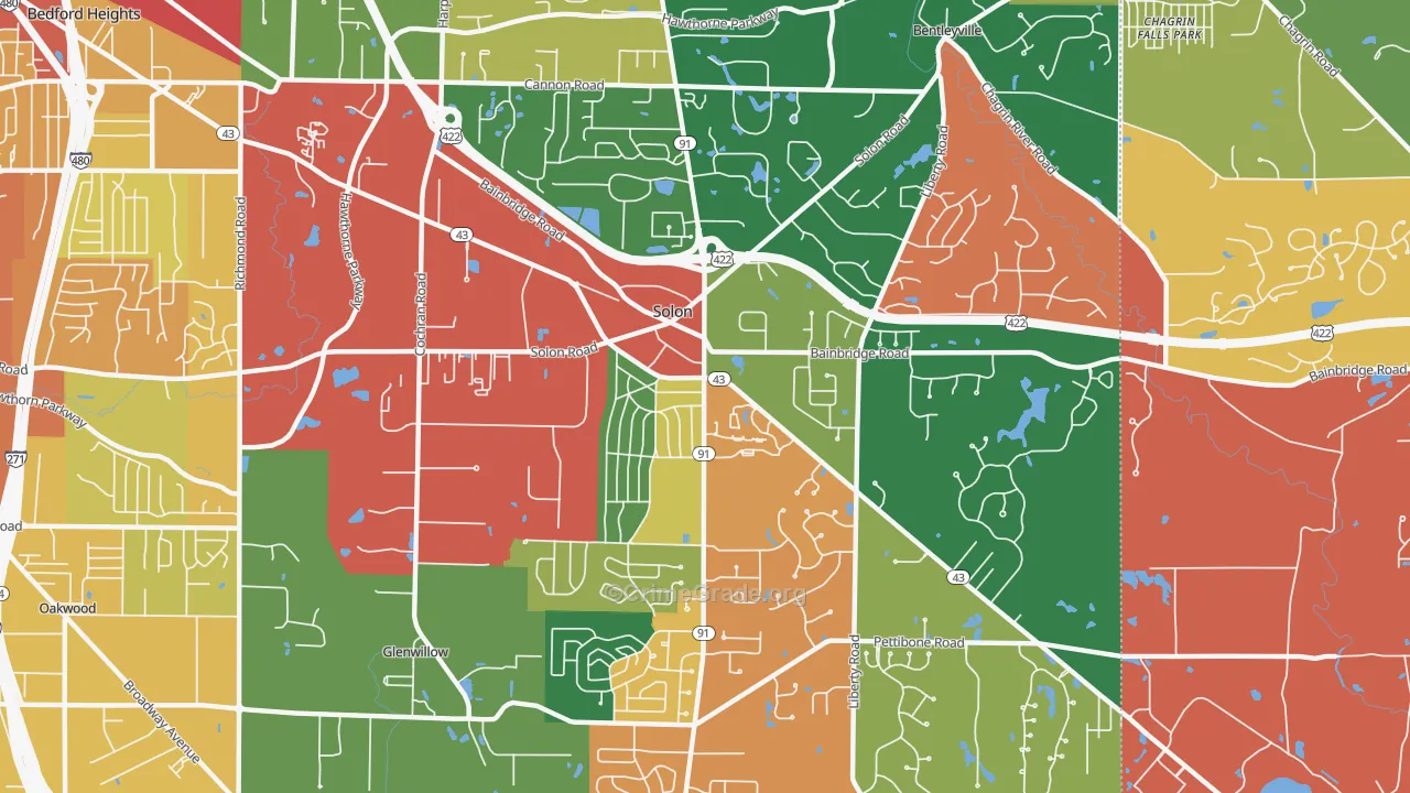 Solon, OH Map of Assault Rates