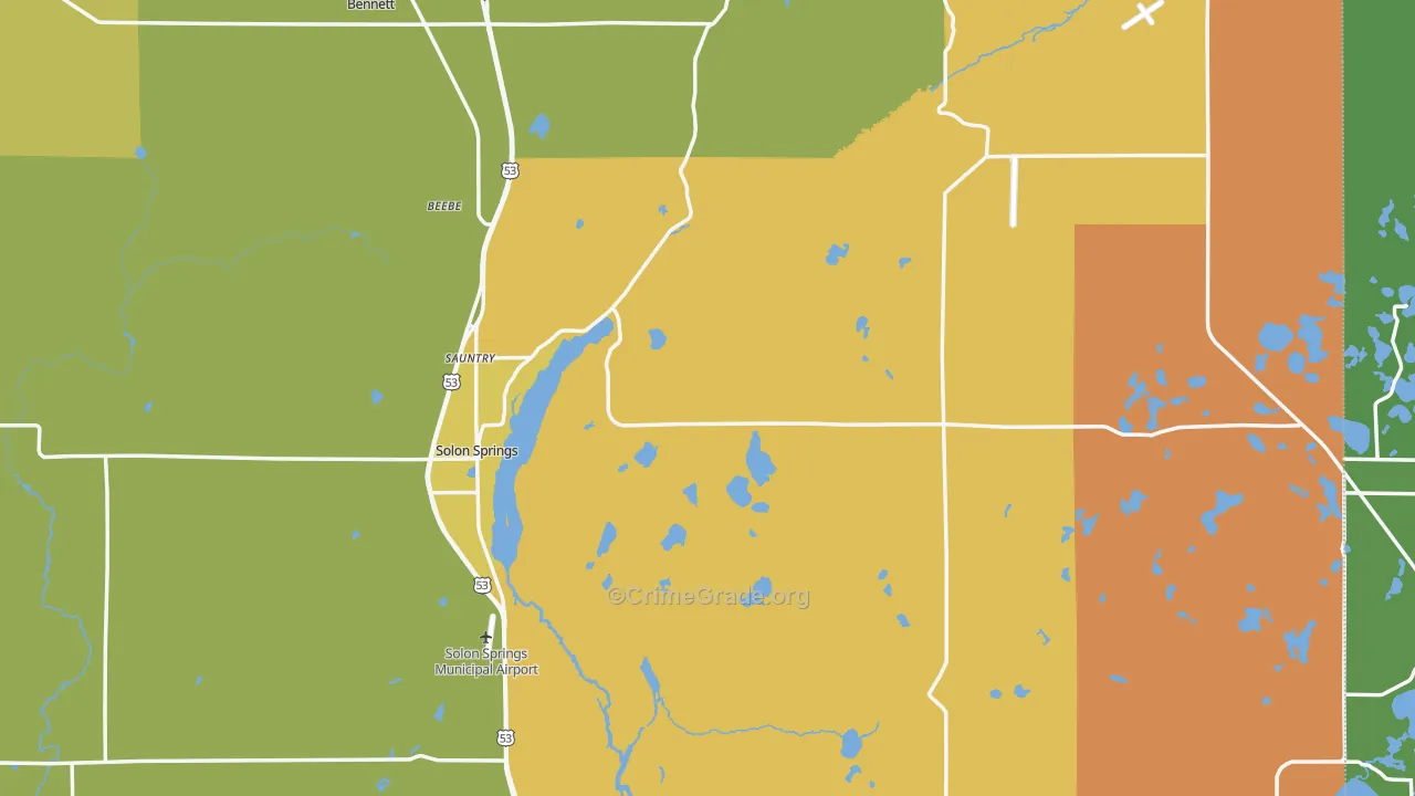 Solon Springs, WI Map of Assault Rates