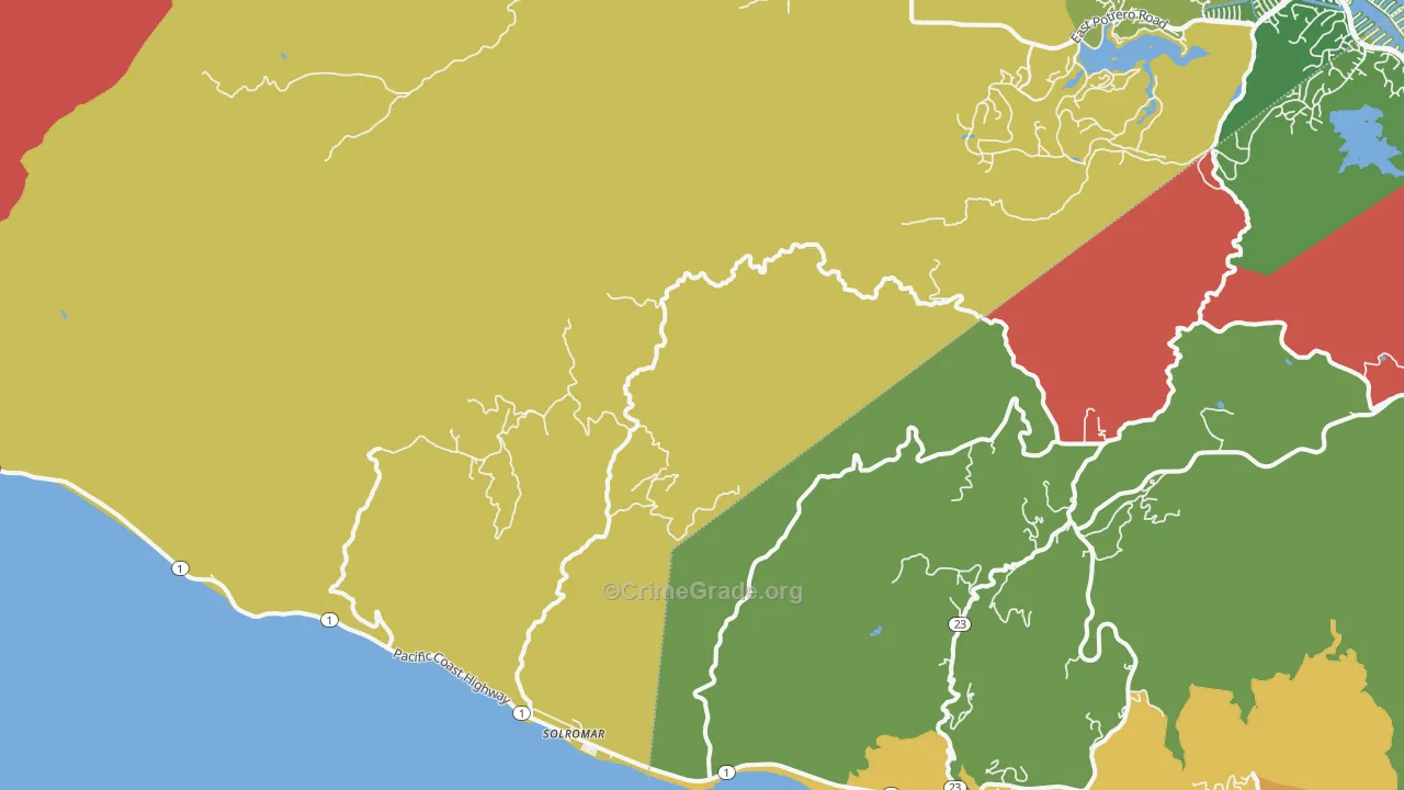 Solromar, CA Map of Assault Rates