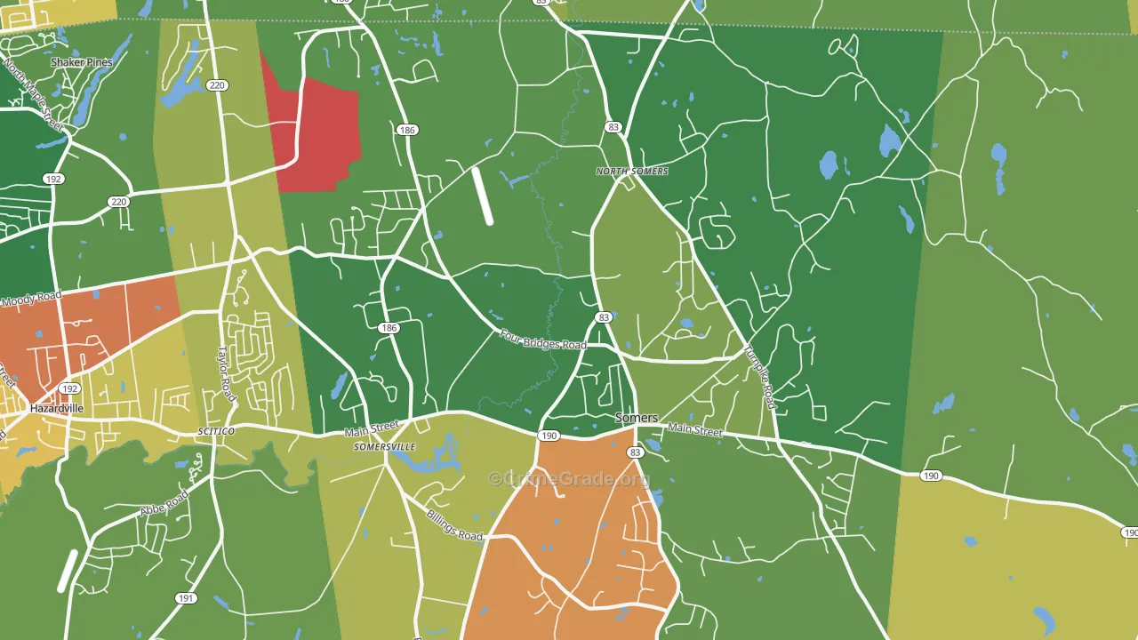 Somers, CT Map of Assault Rates