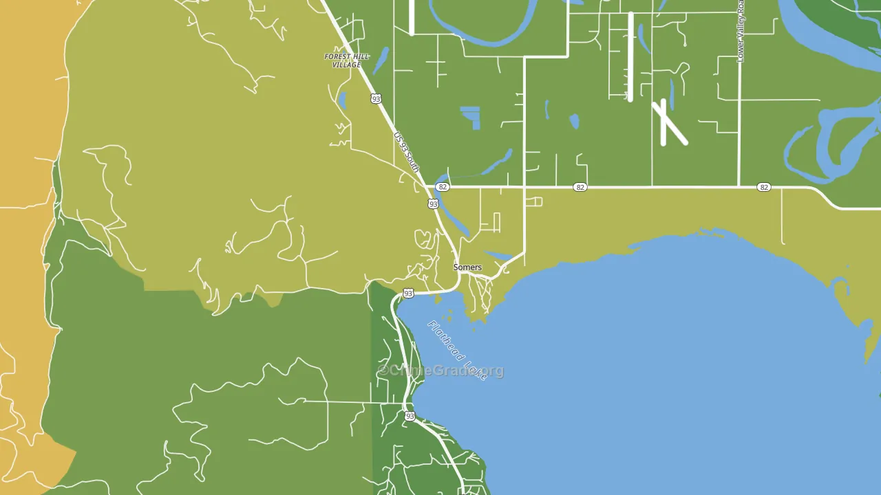 Somers, MT Map of Assault Rates