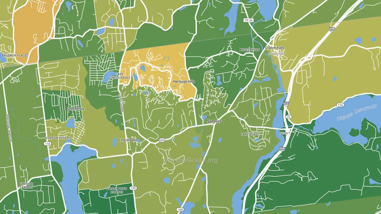 Somers, NY Map of Assault Rates