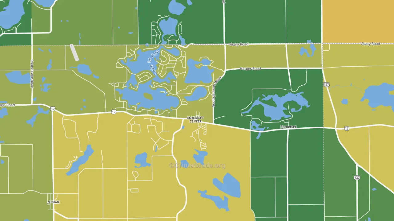 Somerset Center, MI Map of Assault Rates