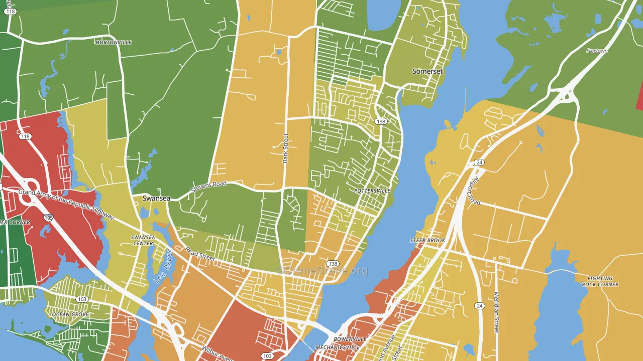 Somerset, MA Map of Assault Rates