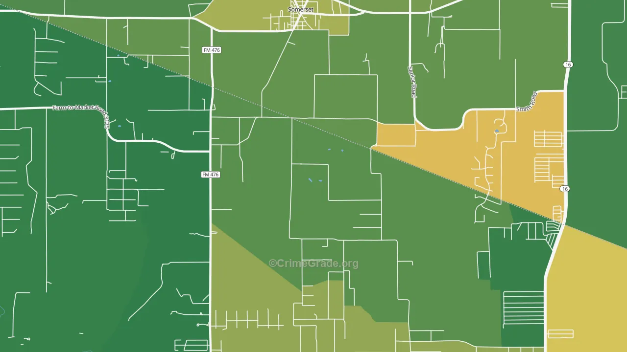 Somerset, TX Map of Assault Rates