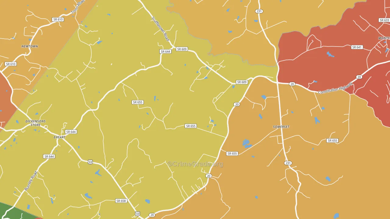 Somerset, VA Map of Assault Rates