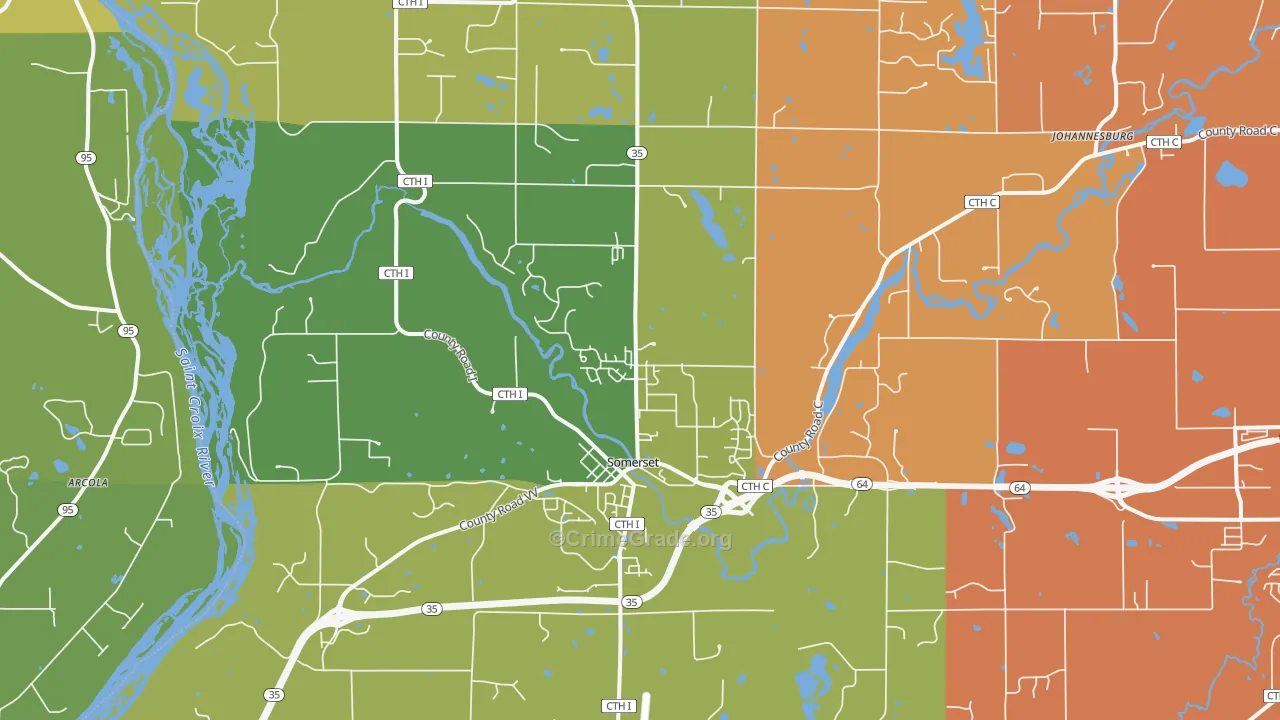 Somerset, WI Map of Assault Rates