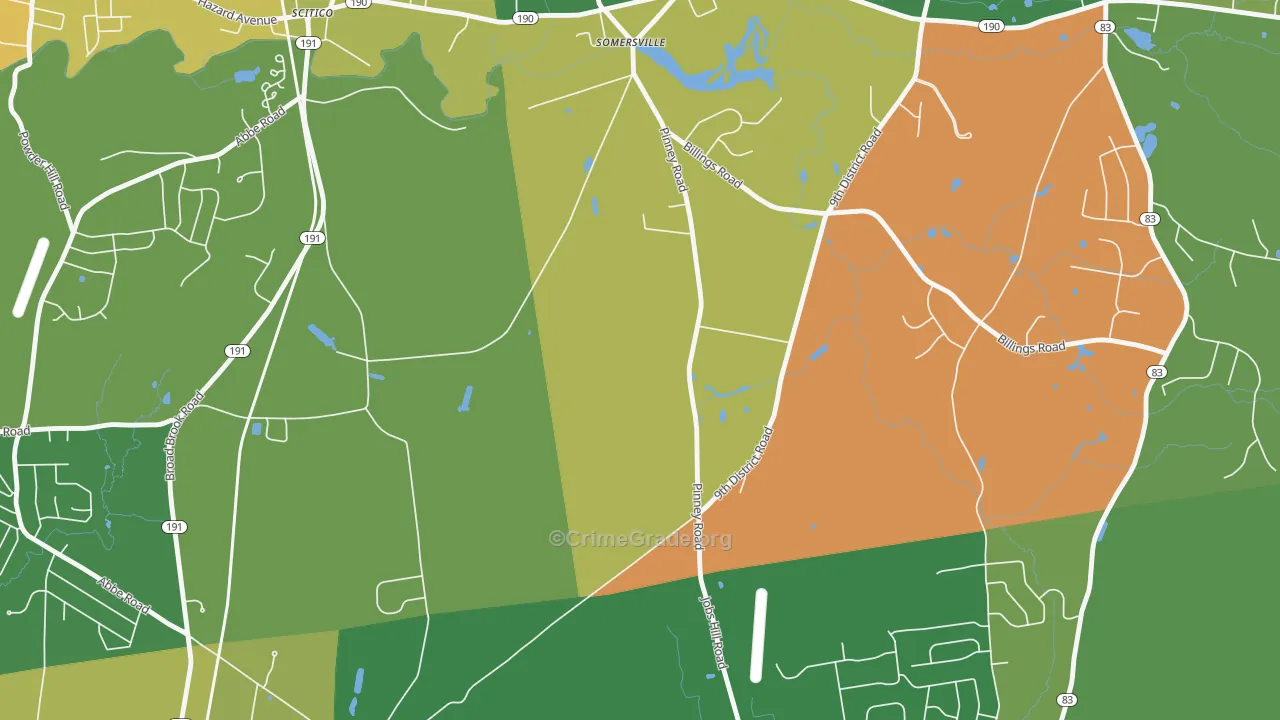 Somersville, CT Map of Assault Rates