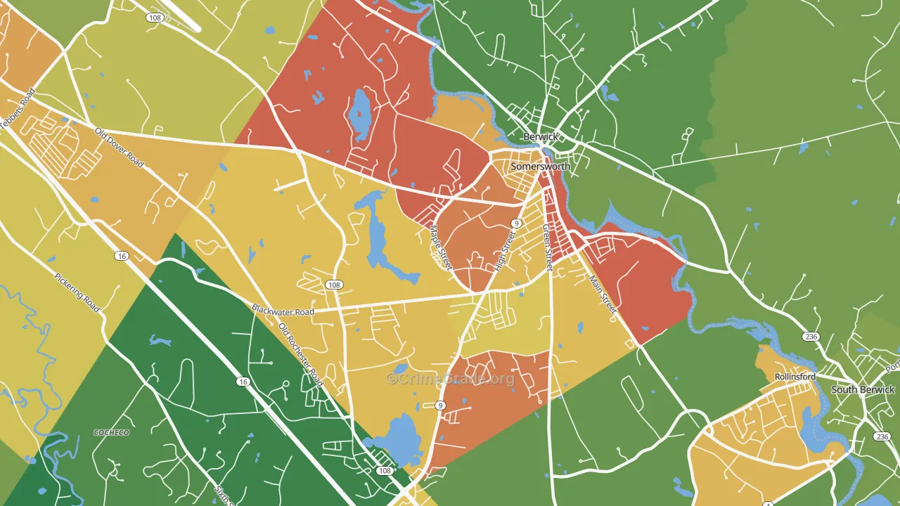Somersworth, NH Map of Assault Rates