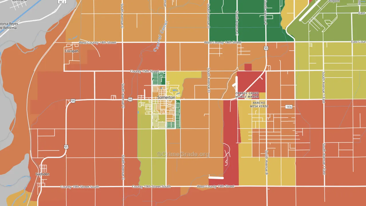 Somerton, AZ Map of Assault Rates