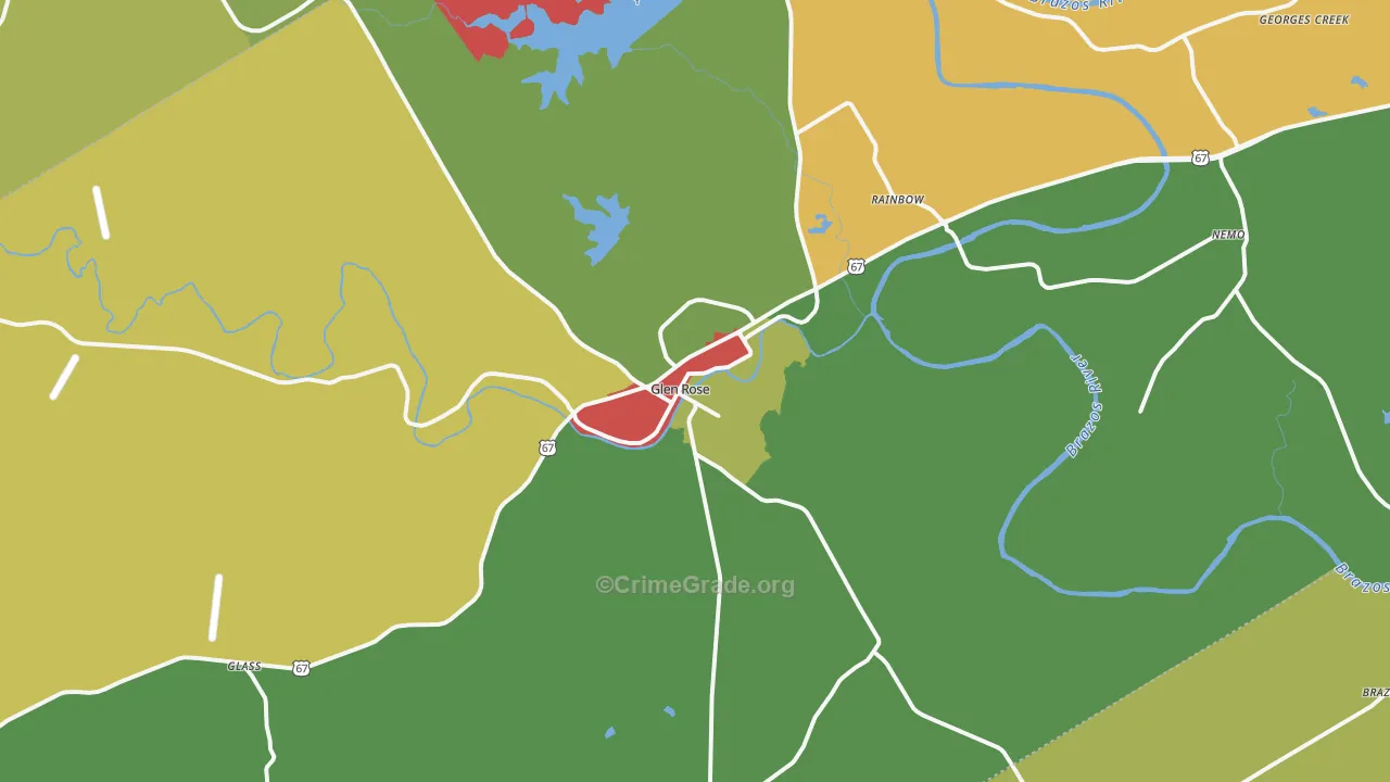 Somervell County, TX Map of Assault Rates
