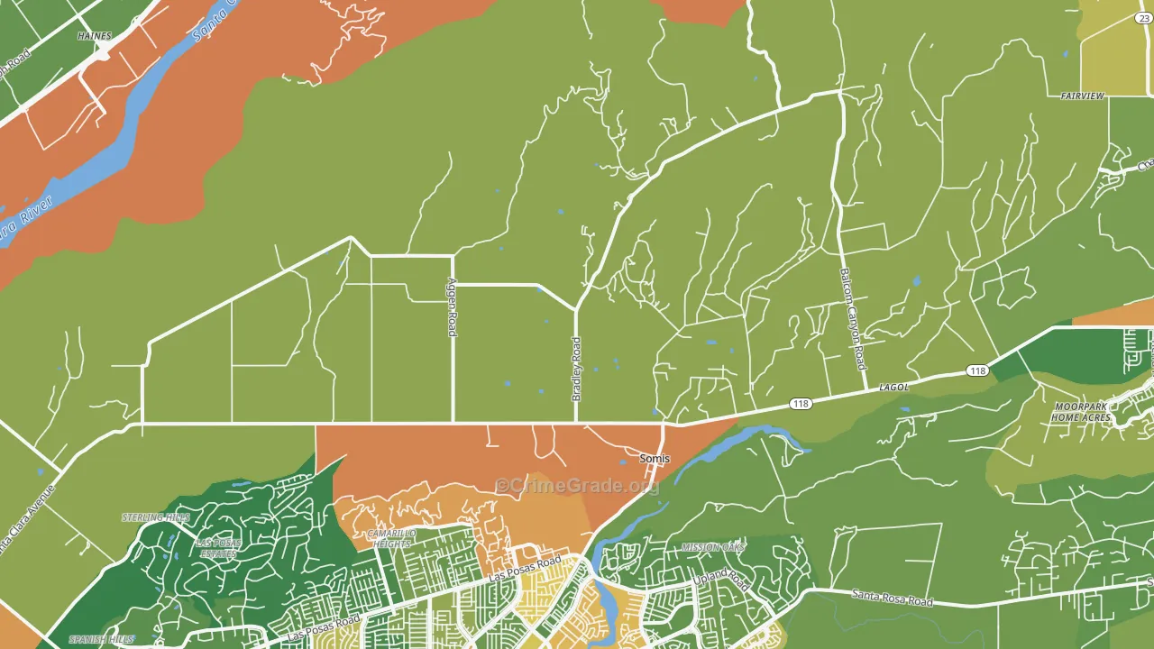 Somis, CA Map of Assault Rates