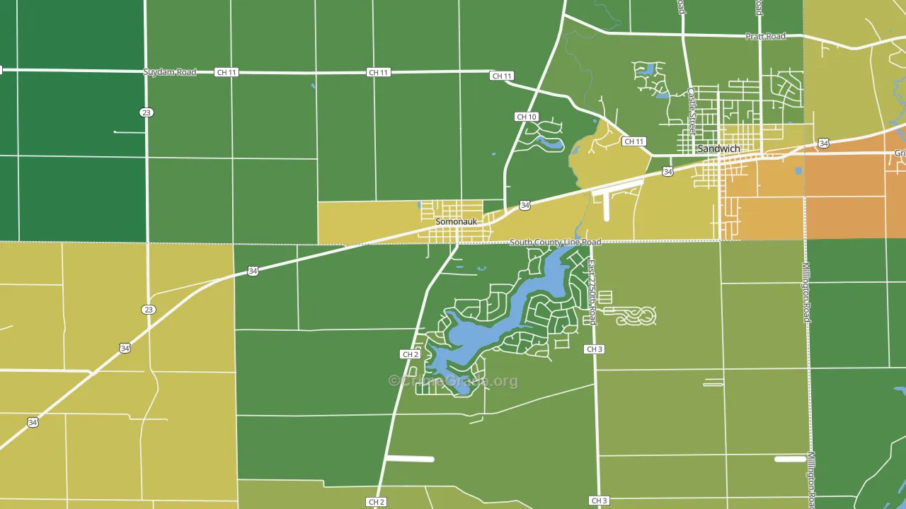 Somonauk, IL Map of Assault Rates