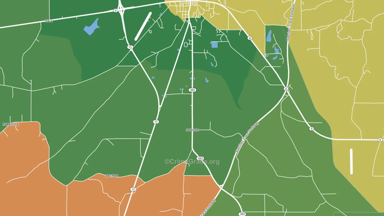 Sonora, MS Map of Assault Rates