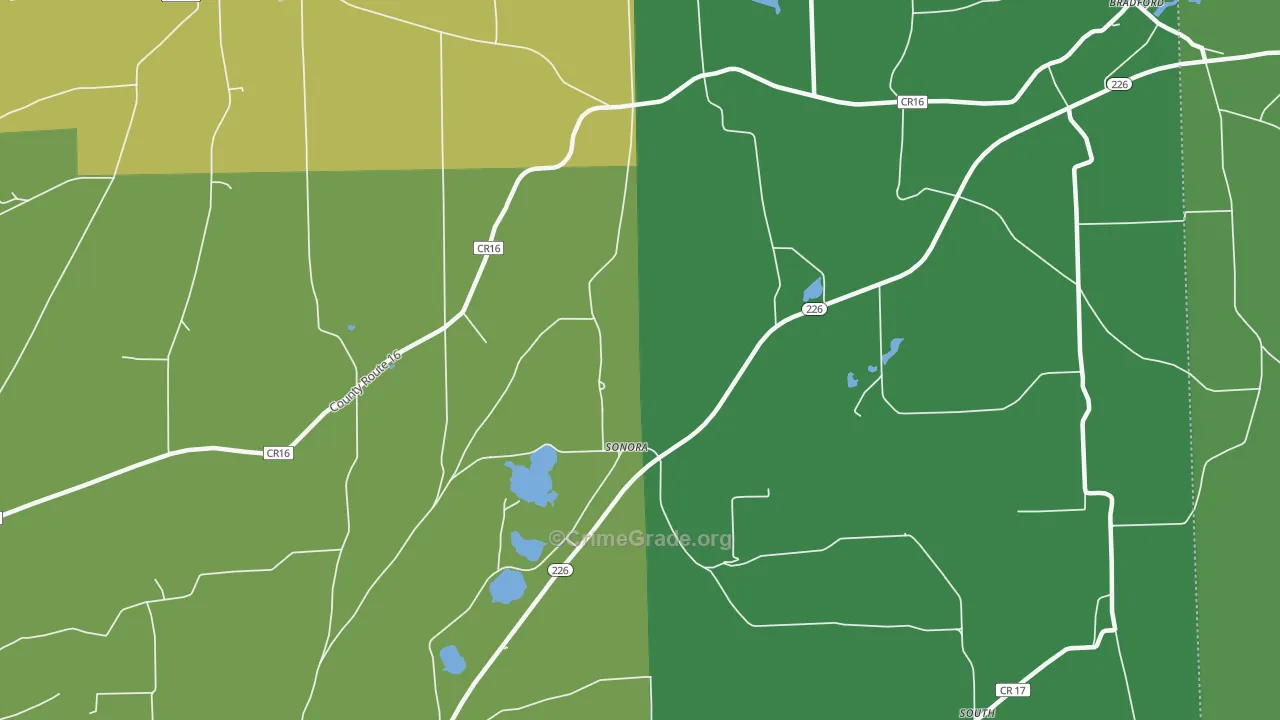 Sonora, NY Map of Assault Rates