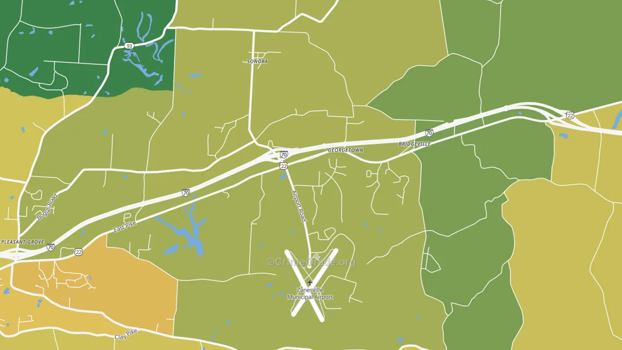 Sonora, OH Map of Assault Rates