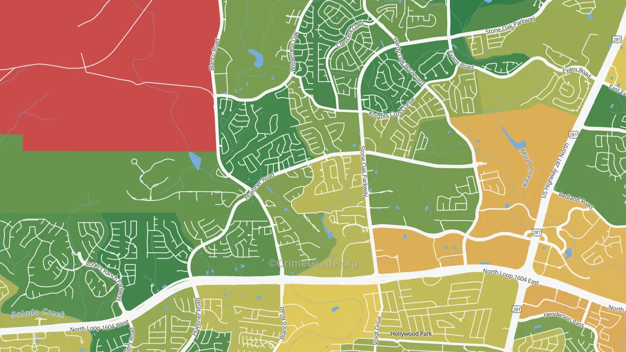 Sonterra-Stone Oak, San Antonio, TX Map of Assault Rates