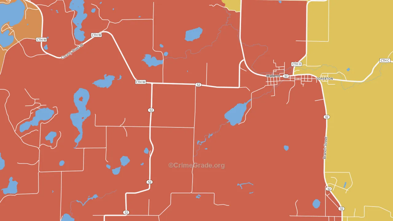 Soperton, WI Map of Assault Rates