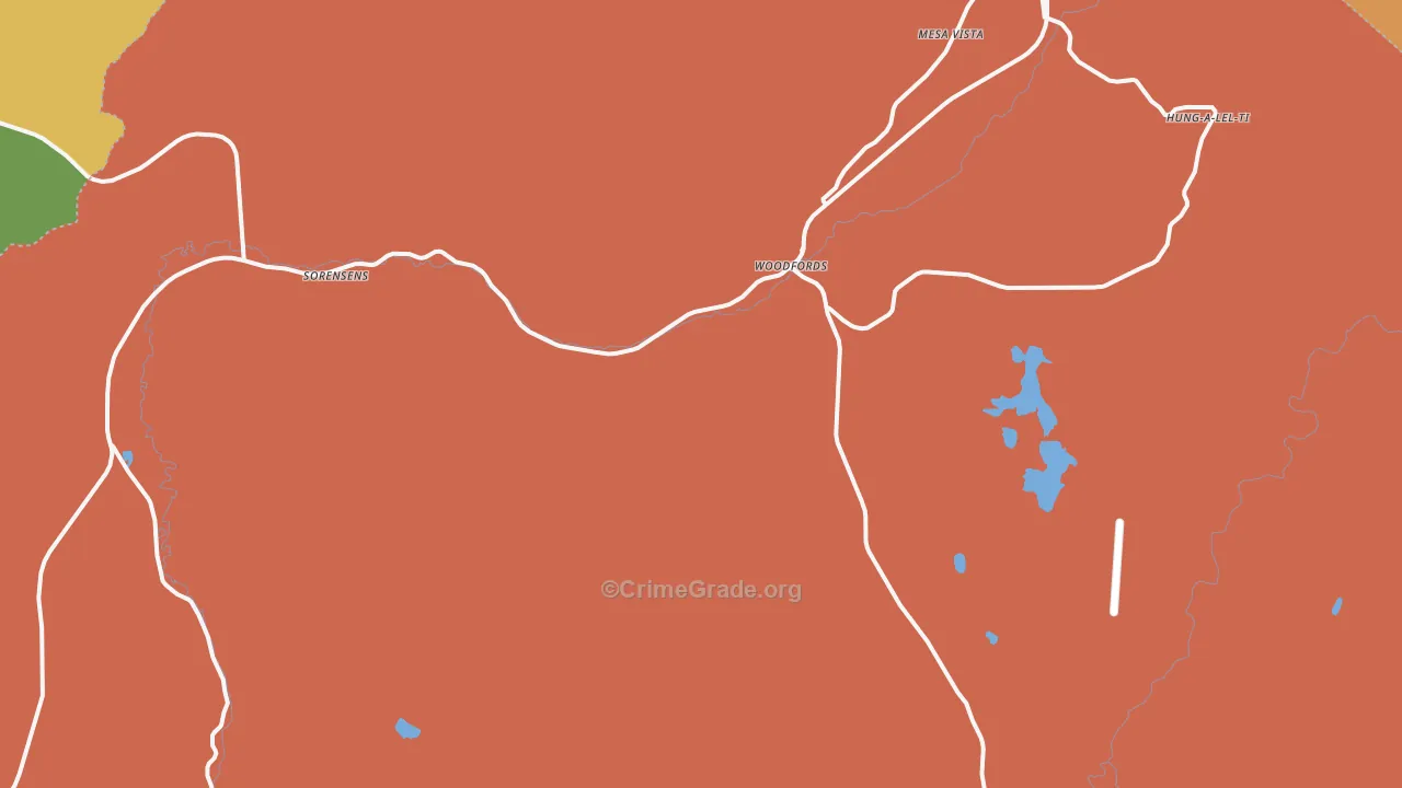 Sorensens, CA Map of Assault Rates