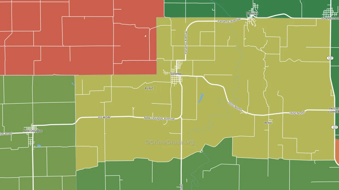 Sorento, IL Map of Assault Rates