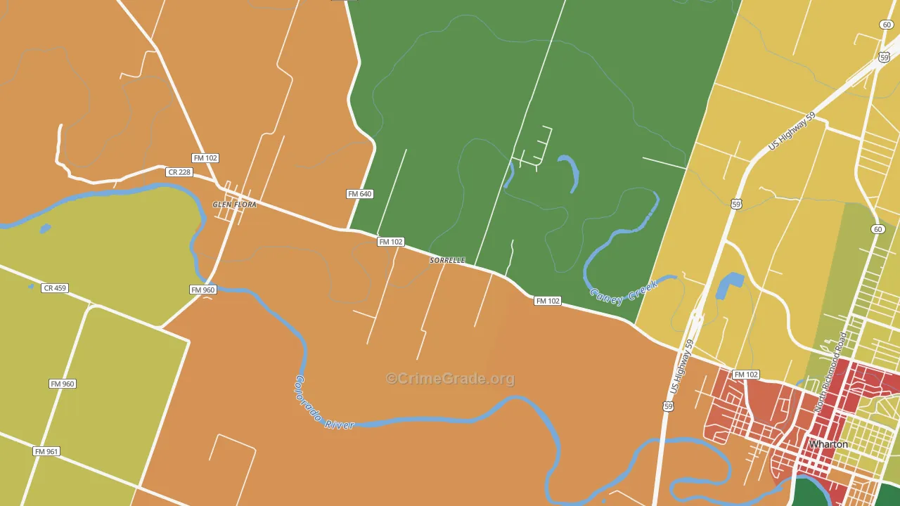 Sorrelle, TX Map of Assault Rates