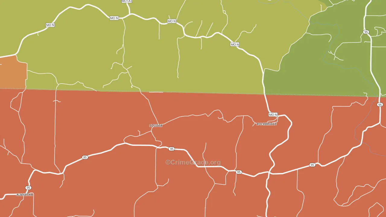 Souder, MO Map of Assault Rates