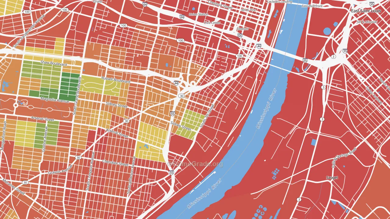 Soulard, St. Louis, MO Map of Assault Rates