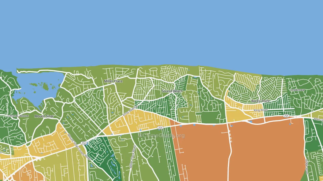 Sound Beach, NY Map of Assault Rates