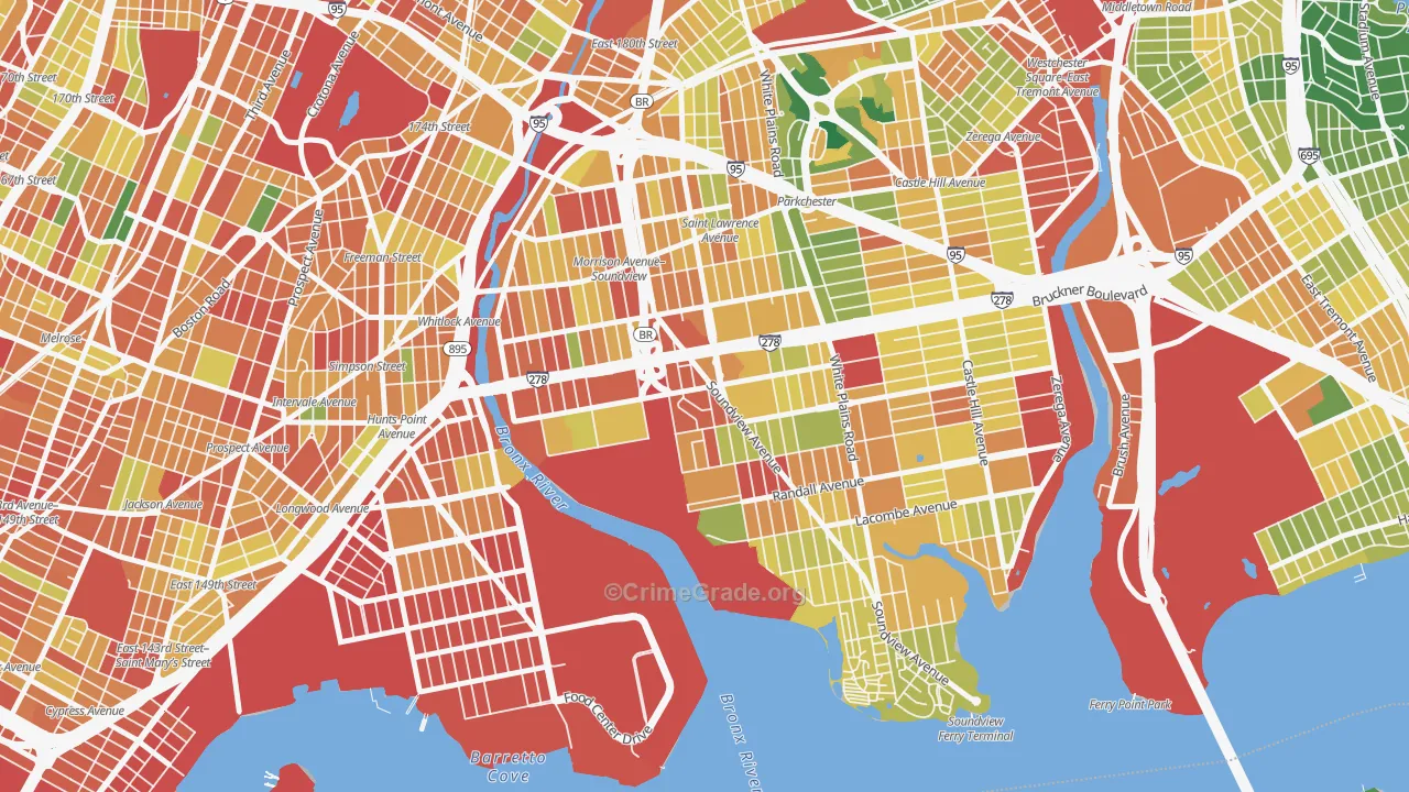 Soundview, Bronx, NY Map of Assault Rates