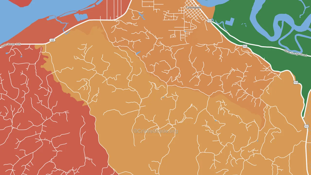 South Aberdeen, WA Map of Assault Rates