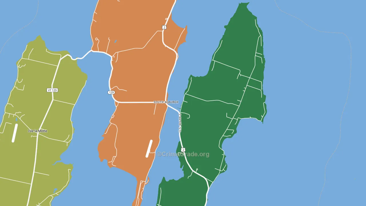 South Alburg, VT Map of Assault Rates