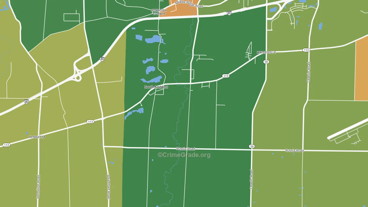 South Amherst, OH Map of Assault Rates