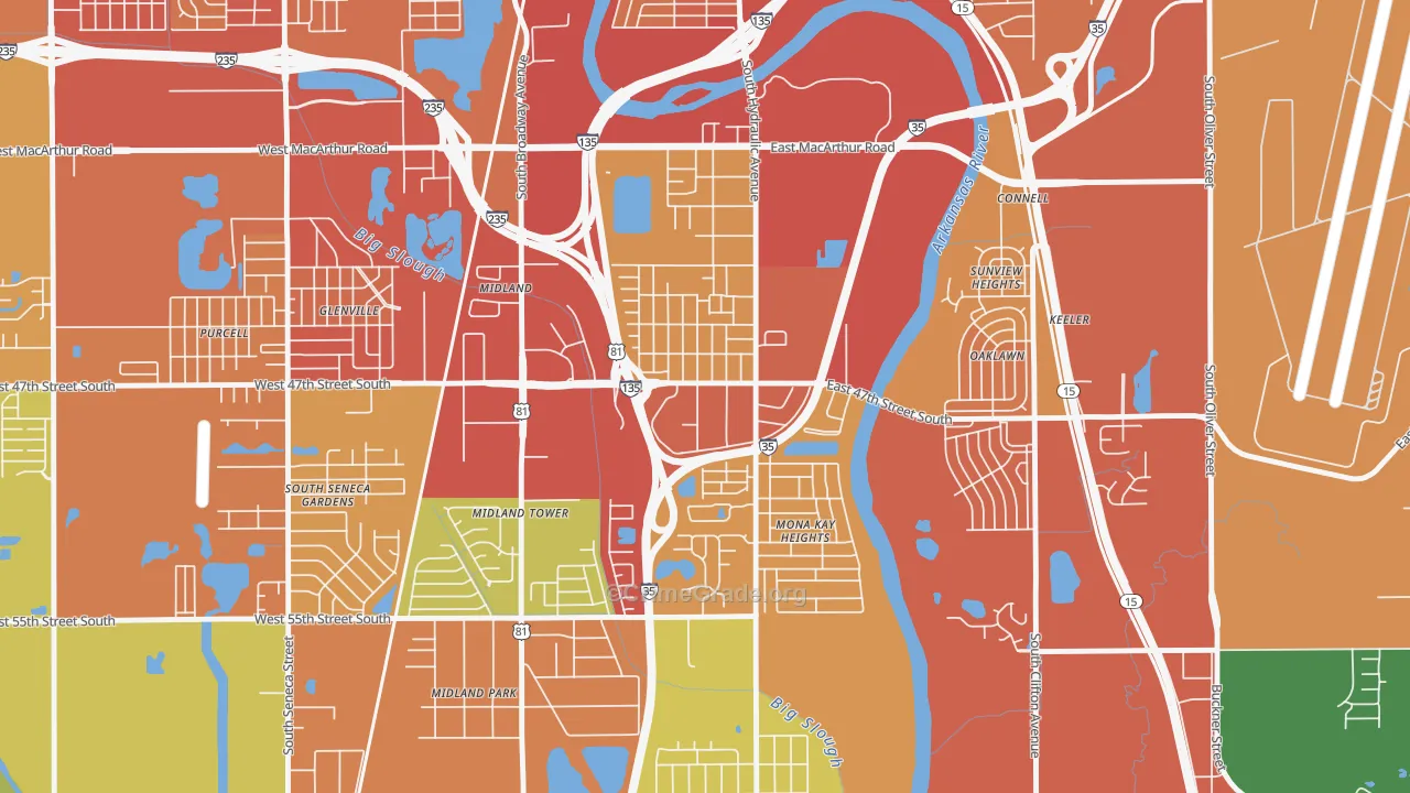 South Area, Wichita, KS Map of Assault Rates