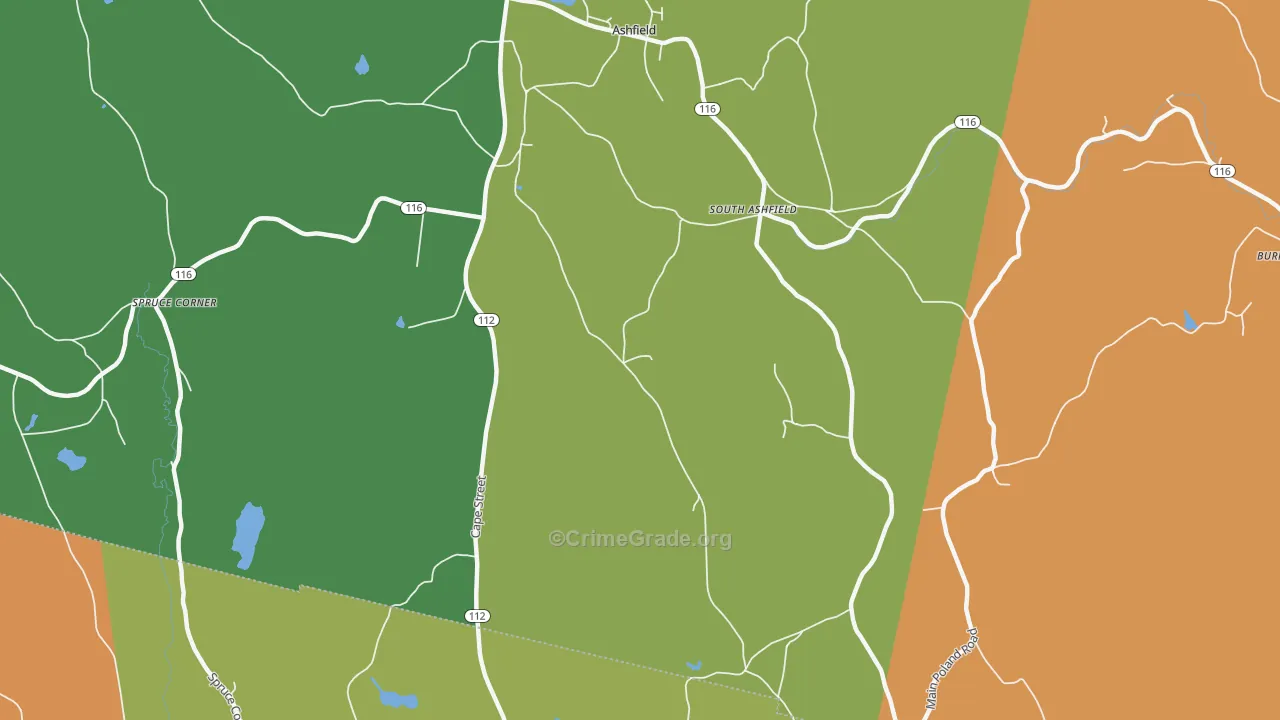 South Ashfield, MA Map of Assault Rates