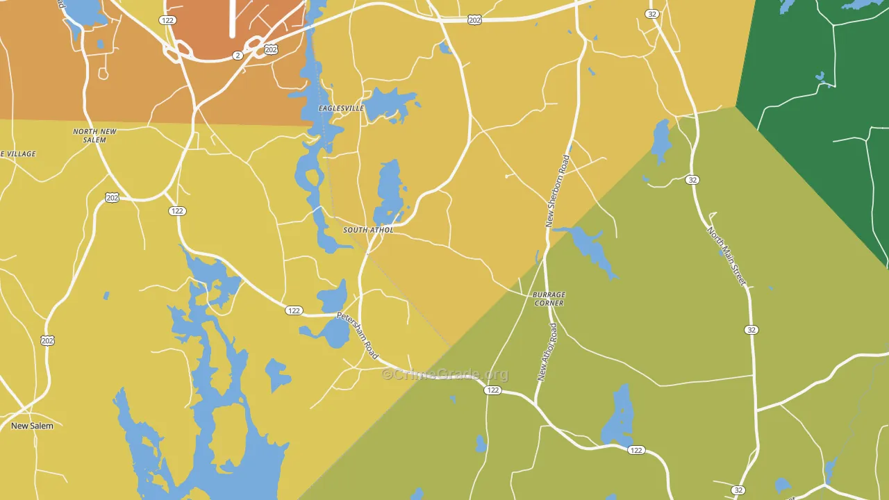 South Athol, MA Map of Assault Rates