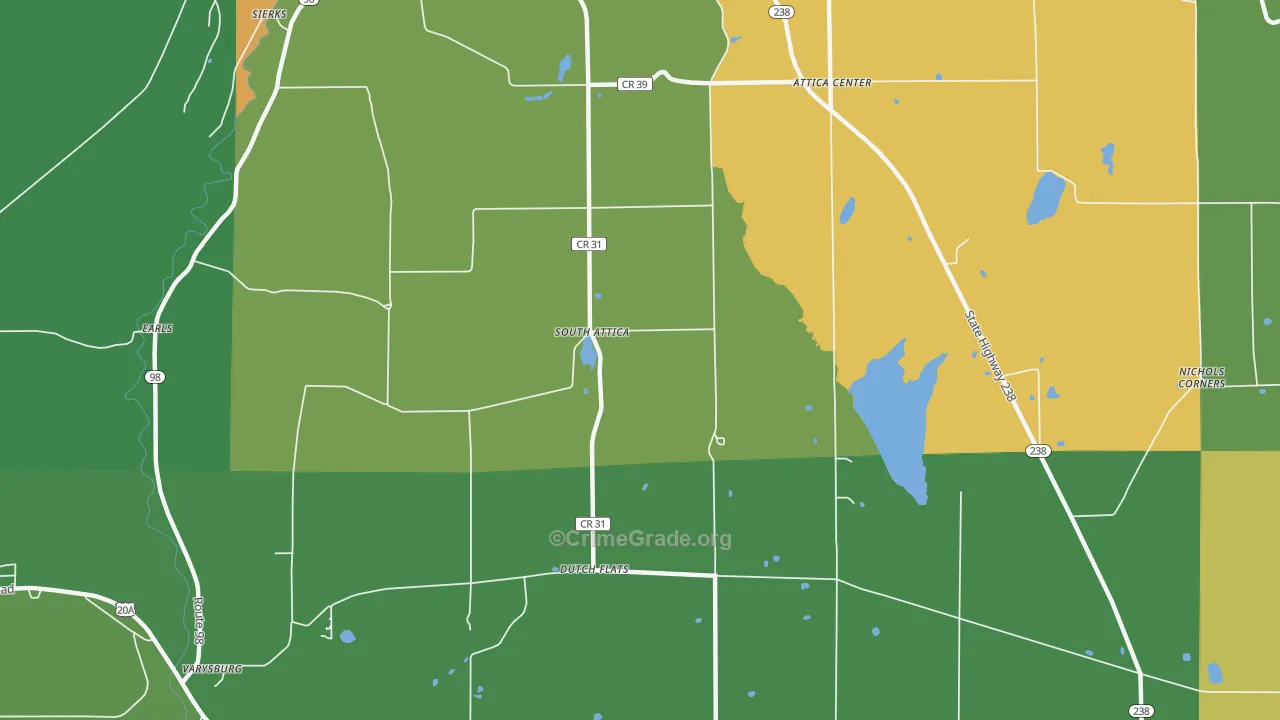 South Attica, NY Map of Assault Rates