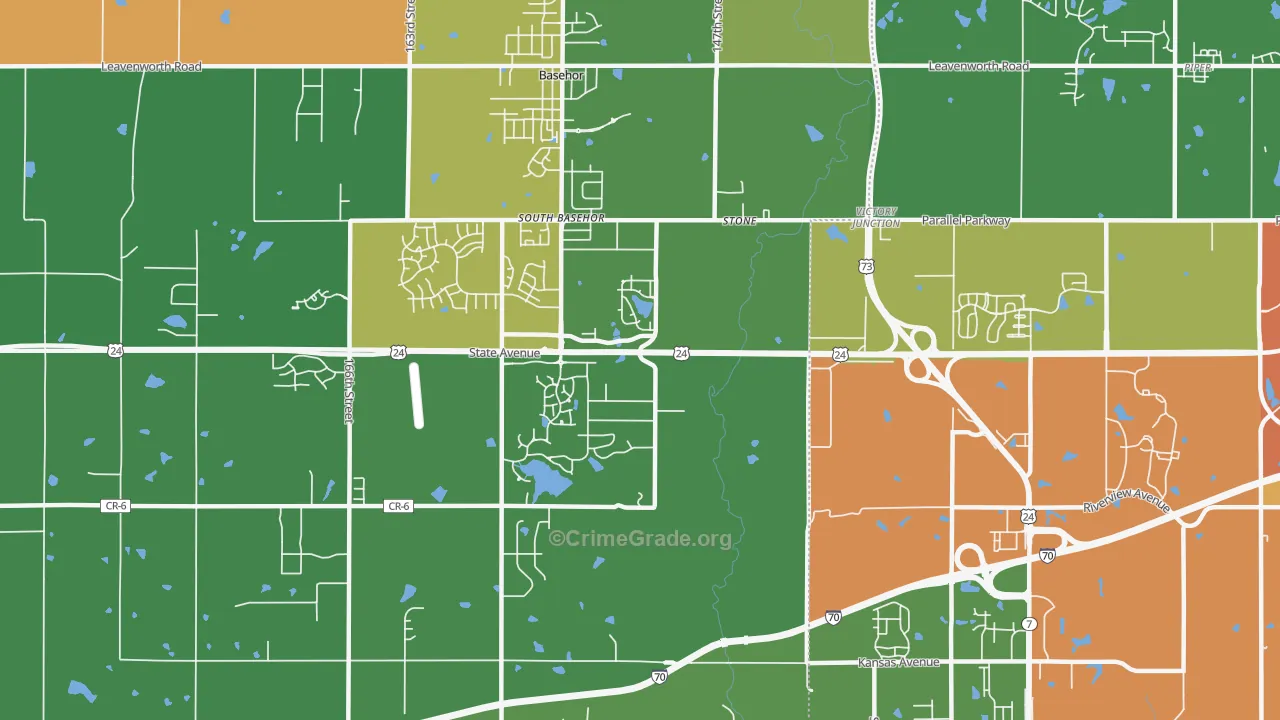 South Basehor, KS Map of Assault Rates