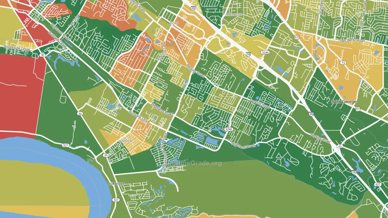 South Baton Rouge, Baton Rouge, LA Map of Assault Rates