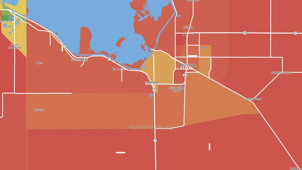South Bay, FL Map of Assault Rates