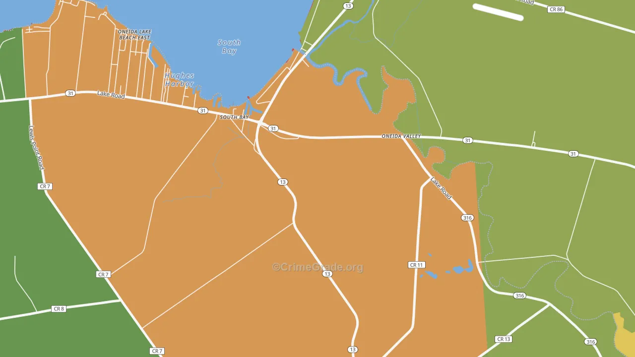 South Bay, NY Map of Assault Rates