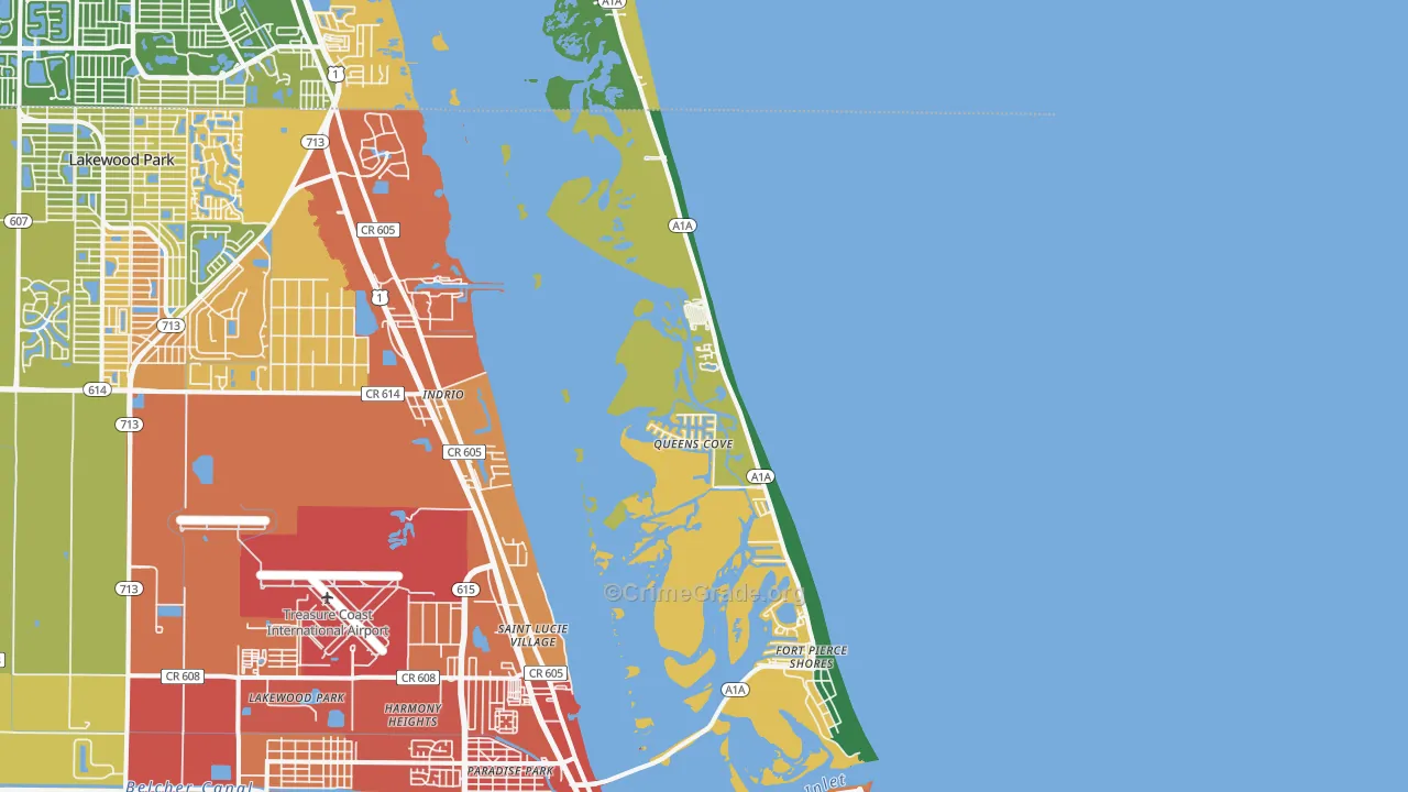 South Beach, Fort Pierce, FL Map of Assault Rates