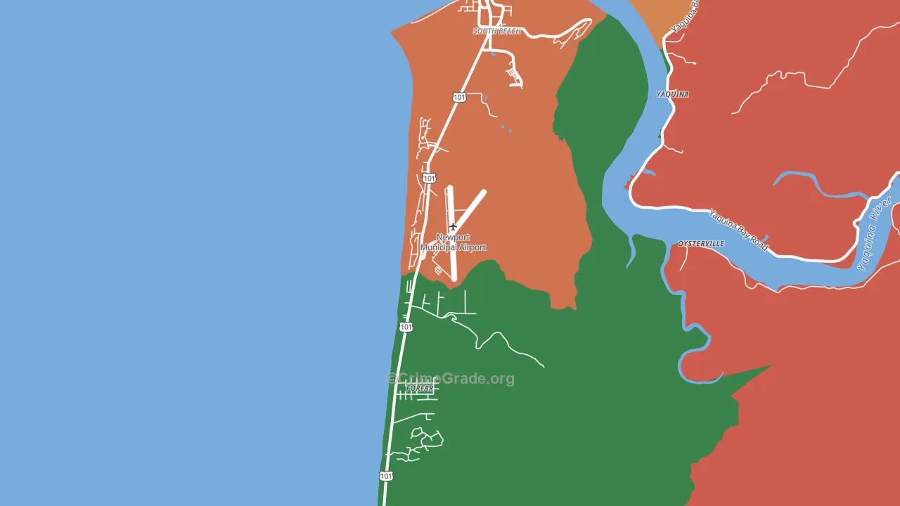 South Beach, OR Map of Assault Rates