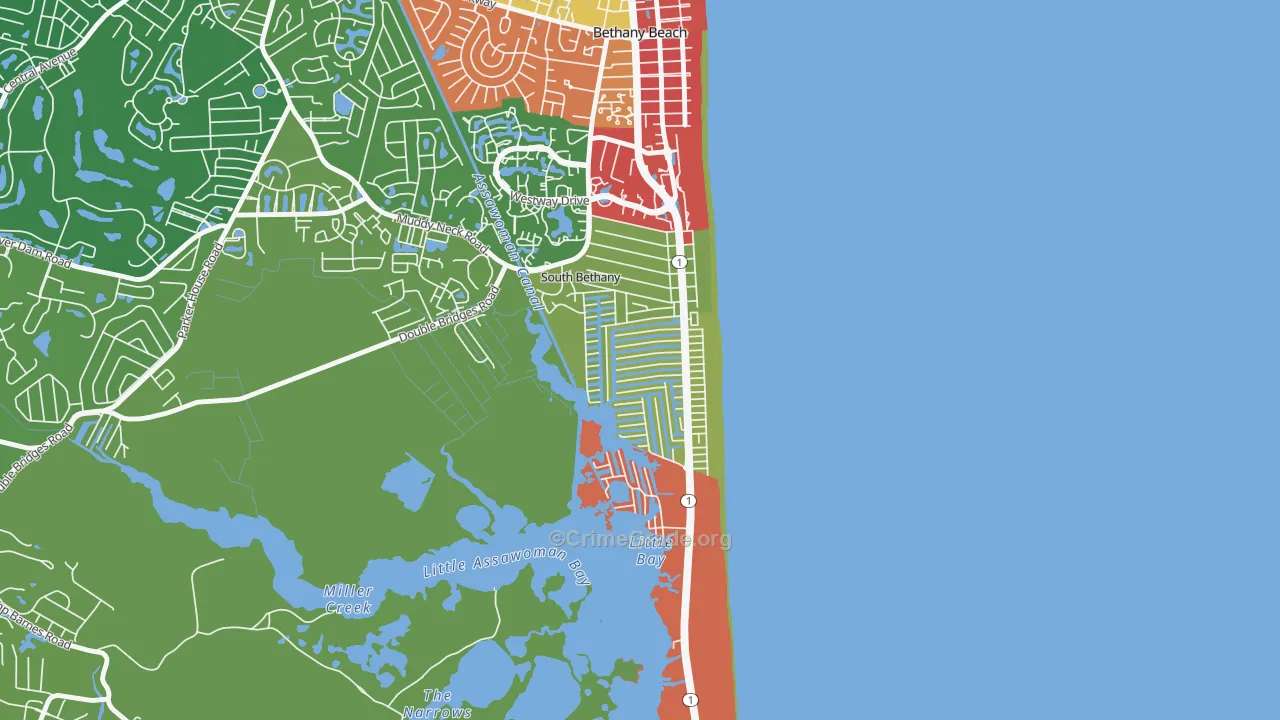 South Bethany, DE Map of Assault Rates