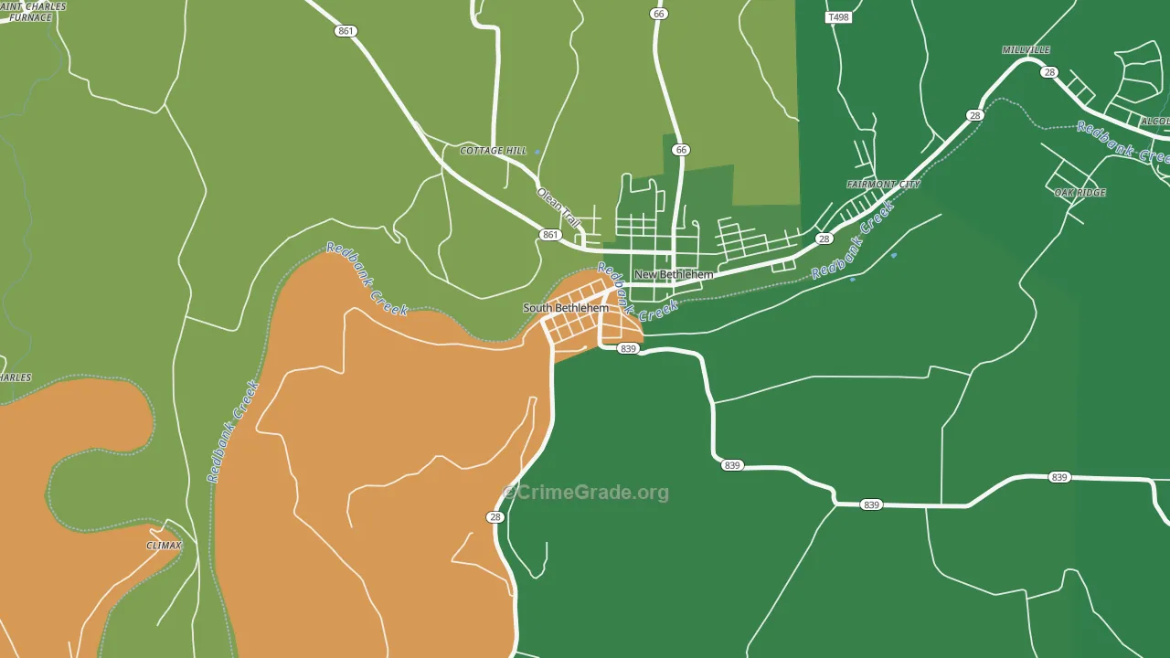 South Bethlehem, PA Map of Assault Rates
