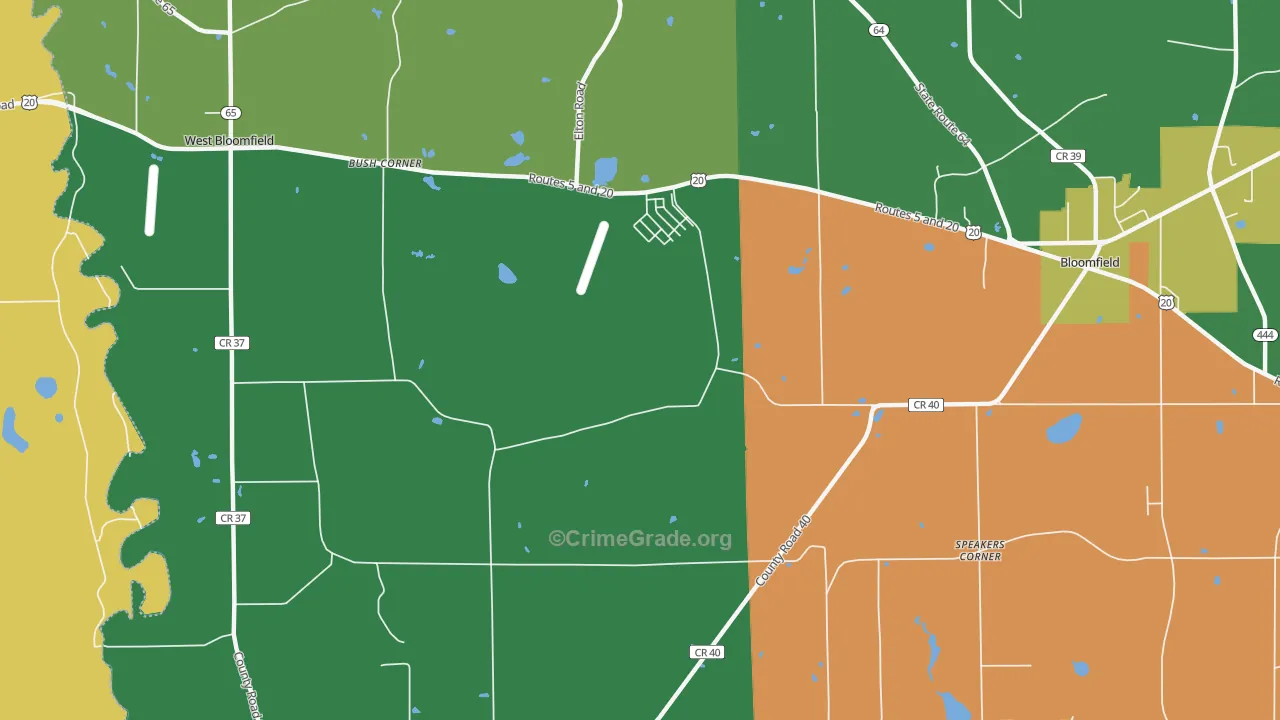 South Bloomfield, NY Map of Assault Rates